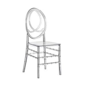 Clear Resin Oval Back Chair