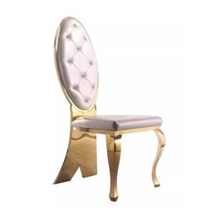 Bride and Groom Accent Chair – White & Rose Gold Rental