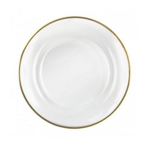 White Charger Plate with Gold Edge - (Call for Price)