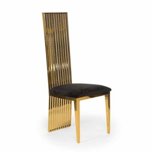 High Back Dining Chair – Black & Gold- (Call for Price)